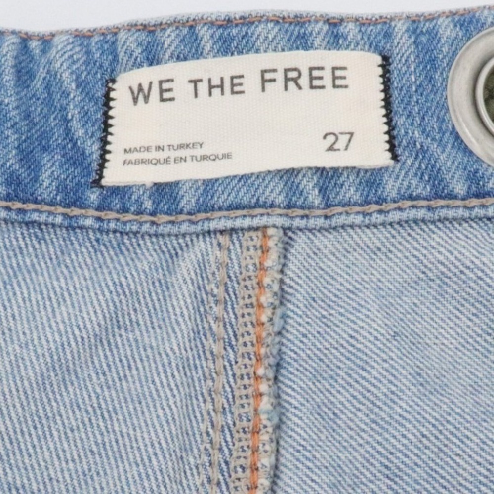 Free People Moxie Denim Shorts 27 Light Wash High Rise Rope Belt Button Fly - Picture 7 of 8